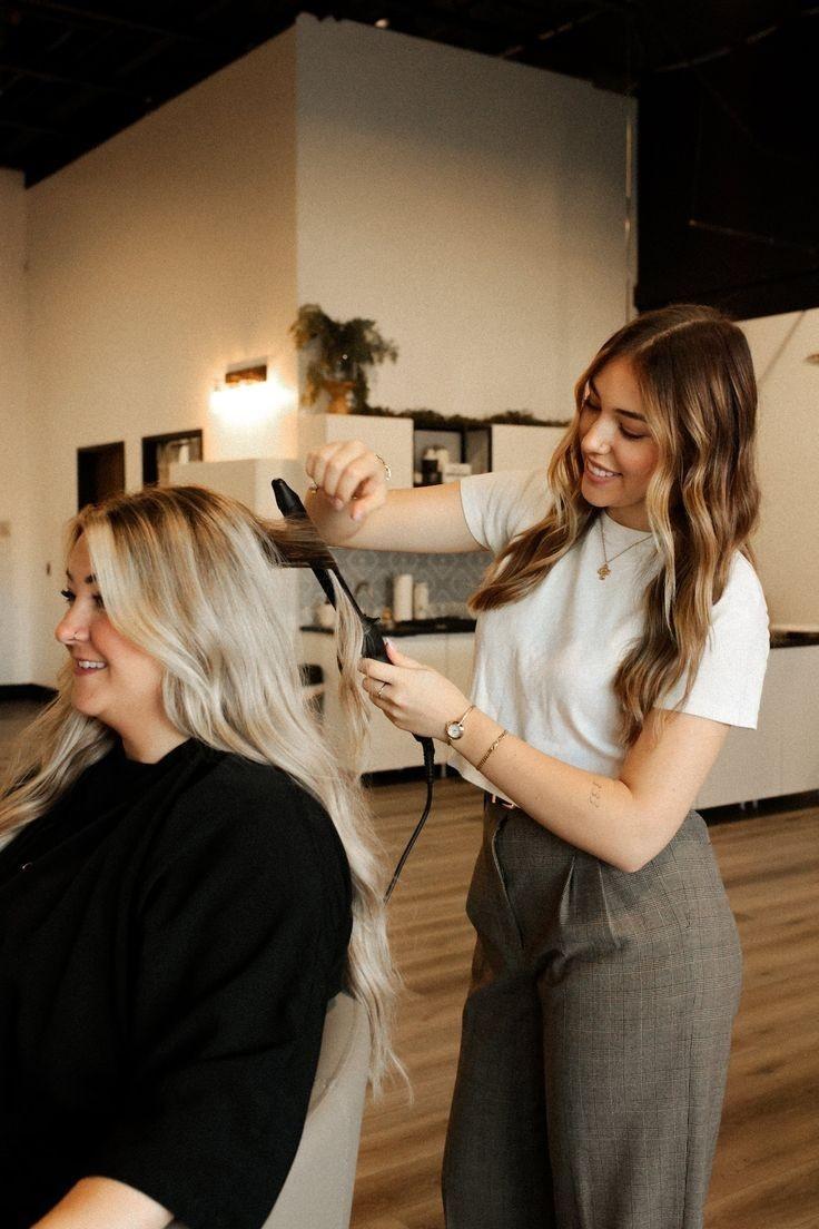 Stylist working with client conversation