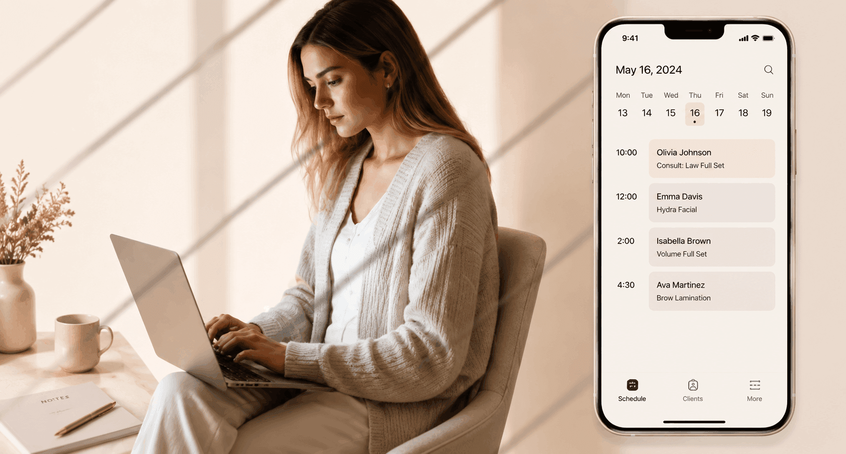 Schedule view calendar interface